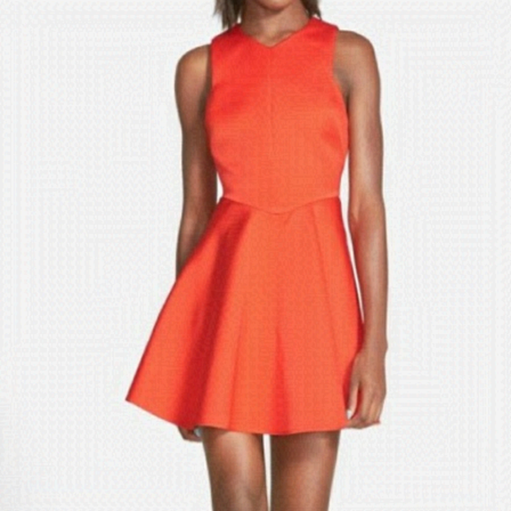 C/meo Collective Don't Stop Orange Skater Dress XS